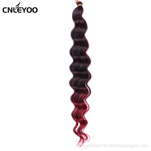 Mixed Red Deep Wave Bulk Hair 20 Inch Pretwisted Deep Hair Crochet Braids For Women